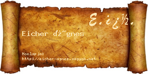 Eicher Ágnes névjegykártya